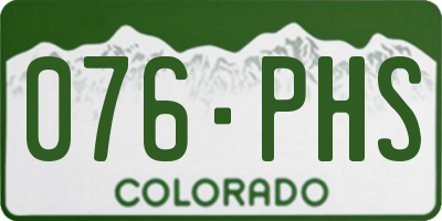 CO license plate 076PHS