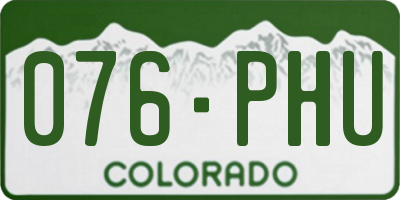 CO license plate 076PHU