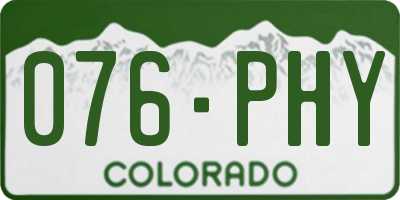CO license plate 076PHY