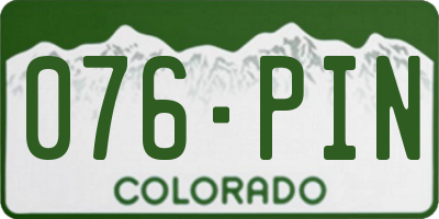 CO license plate 076PIN