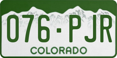 CO license plate 076PJR