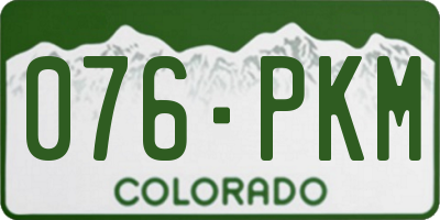 CO license plate 076PKM