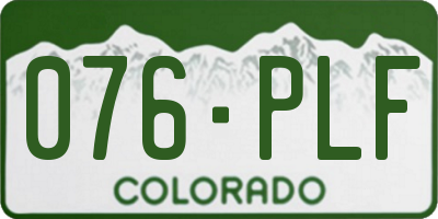 CO license plate 076PLF
