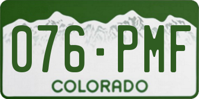 CO license plate 076PMF