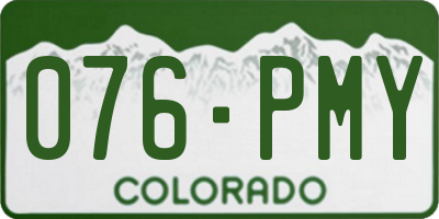 CO license plate 076PMY