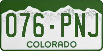 CO license plate 076PNJ