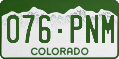 CO license plate 076PNM