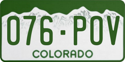 CO license plate 076POV