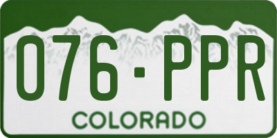 CO license plate 076PPR