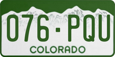 CO license plate 076PQU
