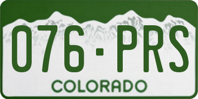 CO license plate 076PRS