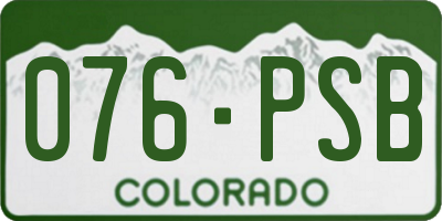 CO license plate 076PSB