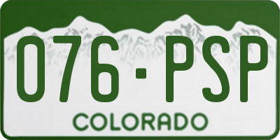 CO license plate 076PSP