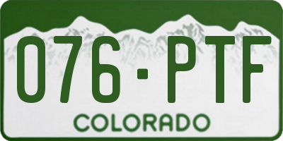 CO license plate 076PTF