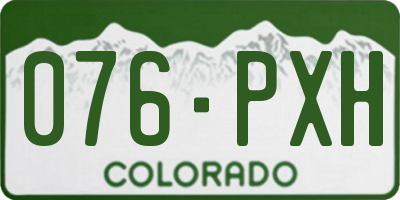 CO license plate 076PXH