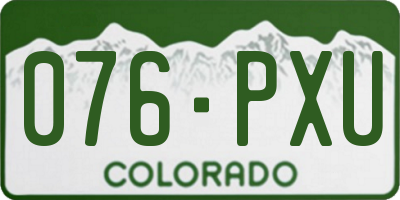 CO license plate 076PXU