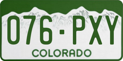 CO license plate 076PXY