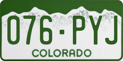 CO license plate 076PYJ