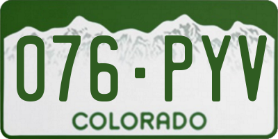 CO license plate 076PYV