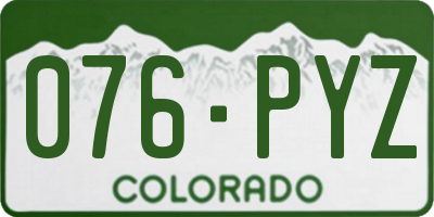 CO license plate 076PYZ