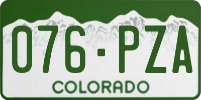 CO license plate 076PZA