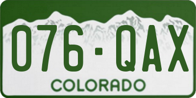 CO license plate 076QAX