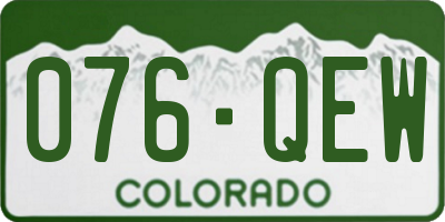 CO license plate 076QEW