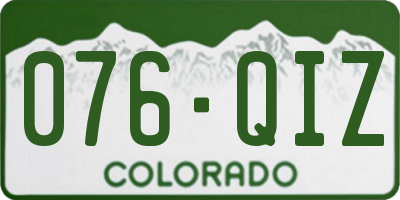 CO license plate 076QIZ