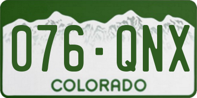 CO license plate 076QNX