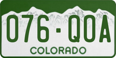 CO license plate 076QOA