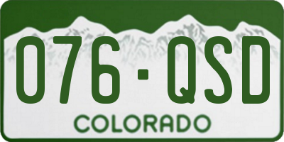 CO license plate 076QSD