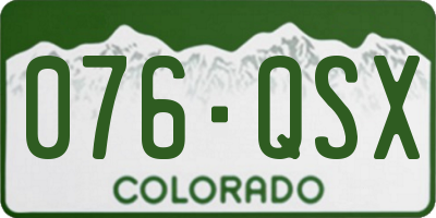 CO license plate 076QSX