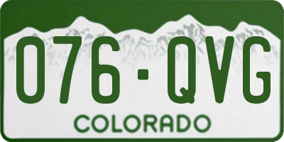 CO license plate 076QVG
