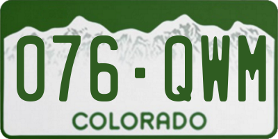 CO license plate 076QWM
