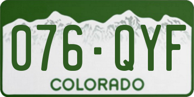 CO license plate 076QYF