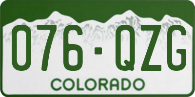 CO license plate 076QZG