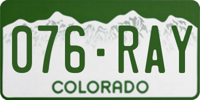 CO license plate 076RAY
