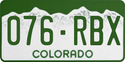 CO license plate 076RBX