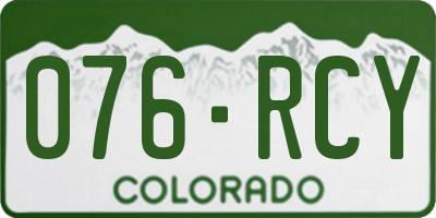 CO license plate 076RCY