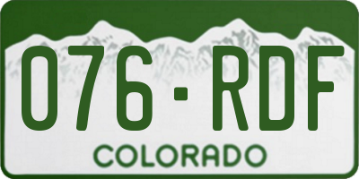 CO license plate 076RDF