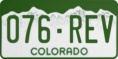 CO license plate 076REV