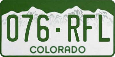 CO license plate 076RFL