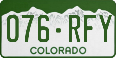 CO license plate 076RFY