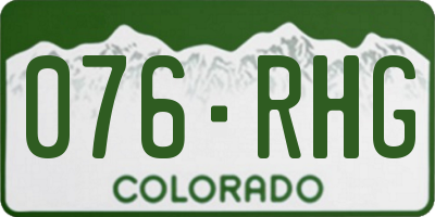 CO license plate 076RHG