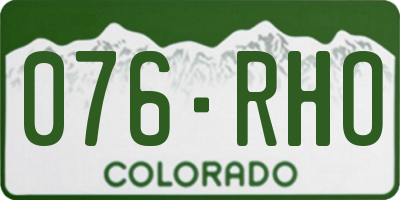 CO license plate 076RHO
