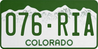 CO license plate 076RIA
