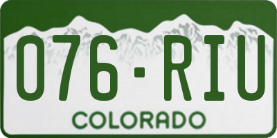 CO license plate 076RIU