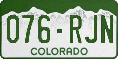 CO license plate 076RJN