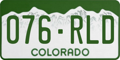 CO license plate 076RLD