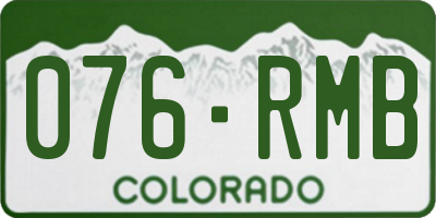 CO license plate 076RMB